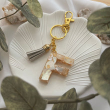 Load image into Gallery viewer, Moonstone “F” Keychain
